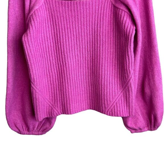 HALOGEN Sweater Womens XL Pink Wool Blend Knit Balloon Sleeve Barbiecore NWT - Picture 3 of 8